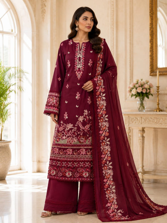 Ramsha Original Cotton Suit – Fully Embroidered 3-Piece