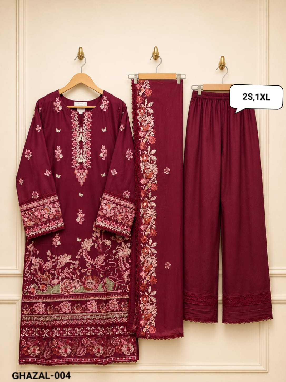 Ramsha Original Cotton Suit – Fully Embroidered 3-Piece