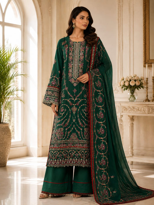 Ramsha Original Cotton Suit – Fully Embroidered 3-Piece