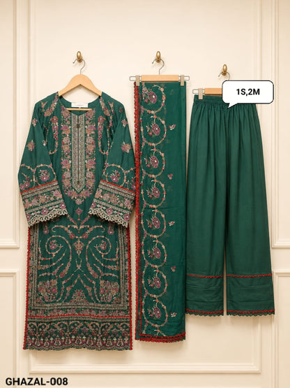 Ramsha Original Cotton Suit – Fully Embroidered 3-Piece