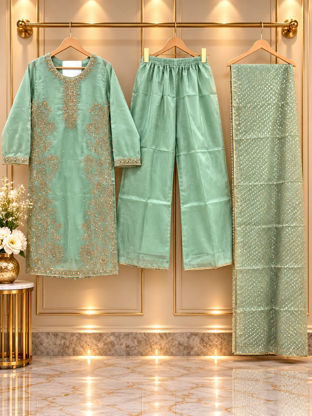 Handmade Sheesha Silk party and weddings wear