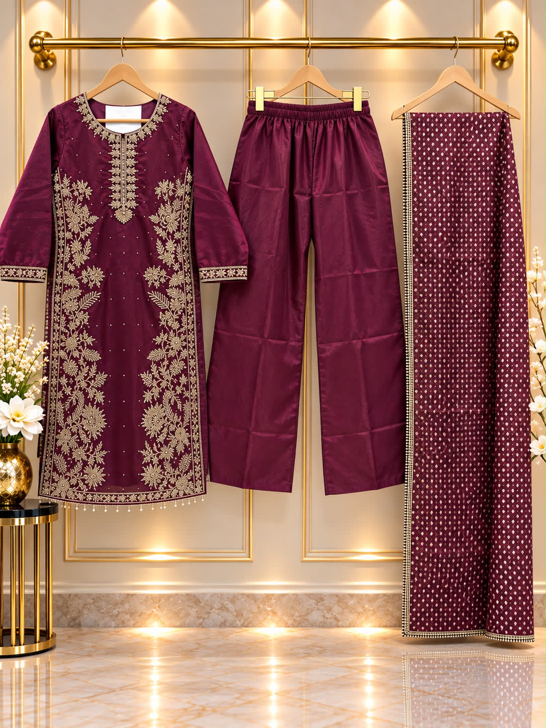 Handmade Sheesha Silk party and weddings wear