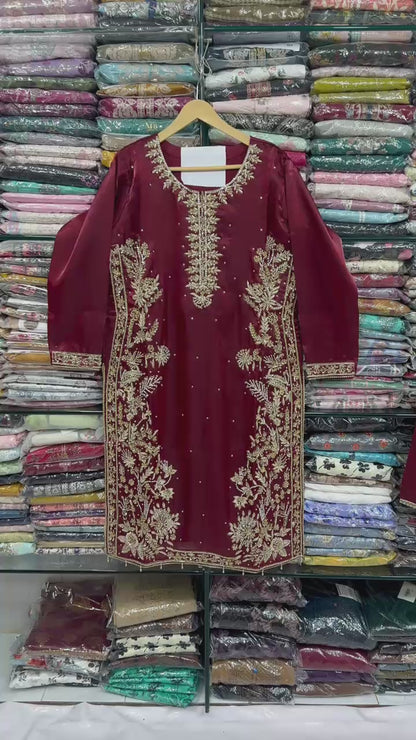 Handmade Sheesha Silk party and weddings wear