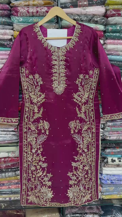 Handmade Sheesha Silk party and weddings wear