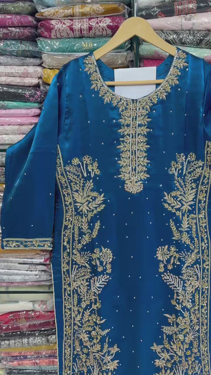 Handmade Sheesha Silk party and weddings wear